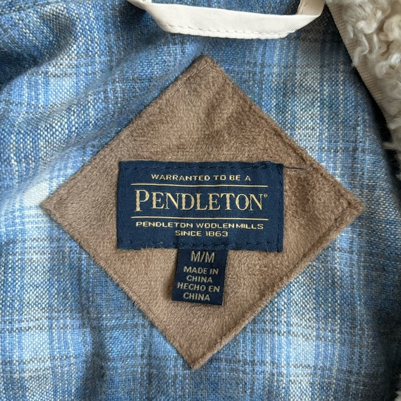 Pendleton Ladies' Softshell Fuzzy Full Zip Sherpa Jacket Beige Heather Medium - Picture 11 of 17